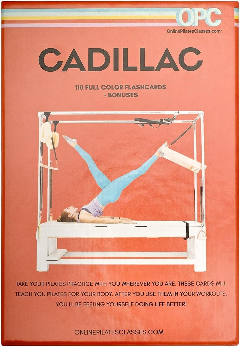 OnlinePilatesClasses.com OnlinePilatesClasses Pilates Cadillac Tower Reformer Deck with Video Tutorials, Fitness Flash Cards with 110 All-Levels Cards Set for Home Gym Exercise, Reformer Not Included - Image 2